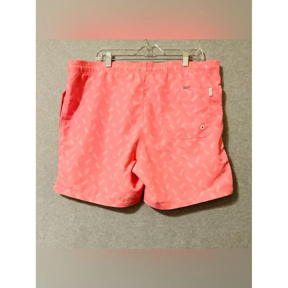 Maamgic Men's Pink Swim Trunks with Pineapple Motif Sz M